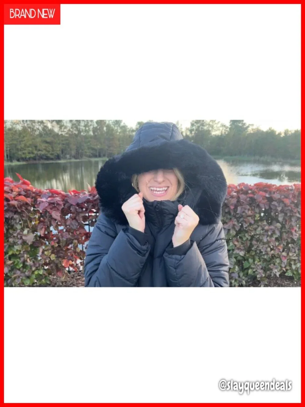 Warm Puffer Down Parka Jacket Fleece Lined Removable Faux Fur Hood